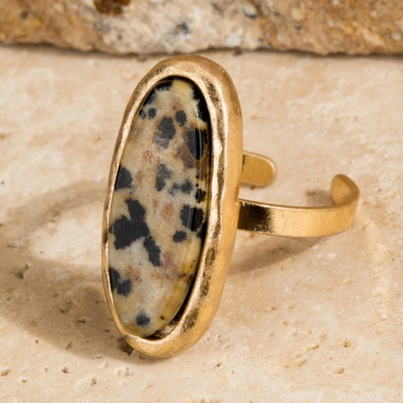 Natural Stone Oval Ring