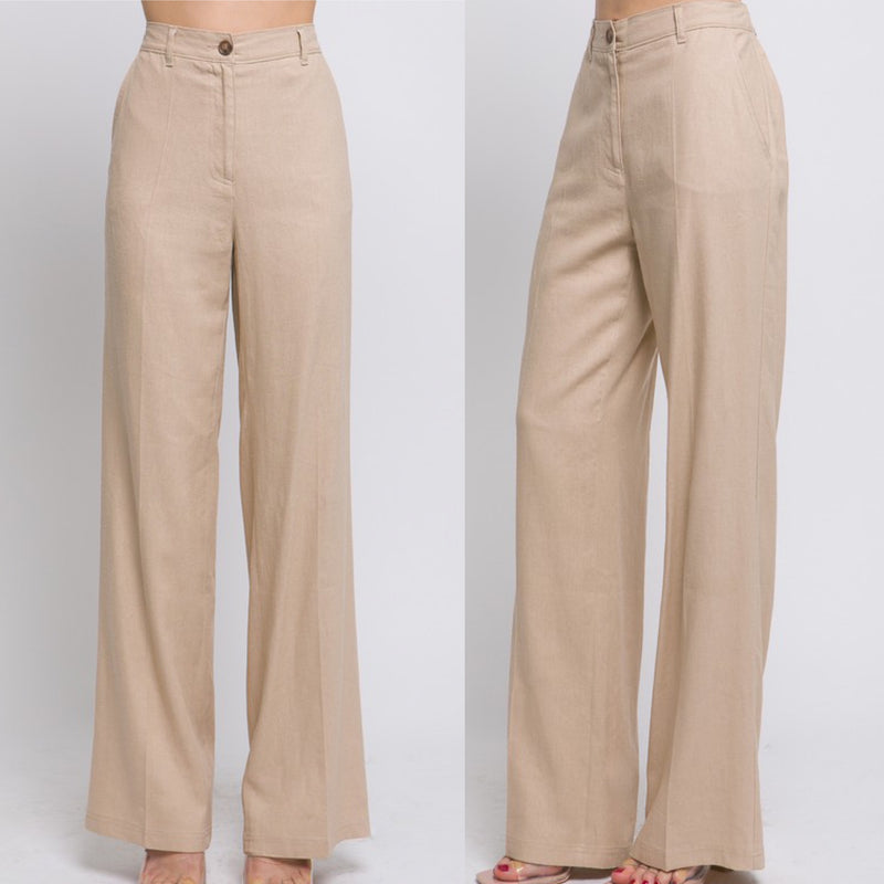 Very Necessary Linen Pants Khaki