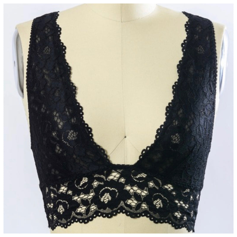 Tommie Plunge Racerback Bralette Black