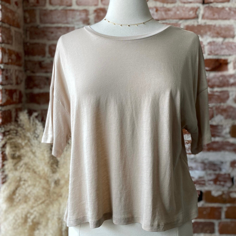 Febe Oversized Crop Top Light Brown