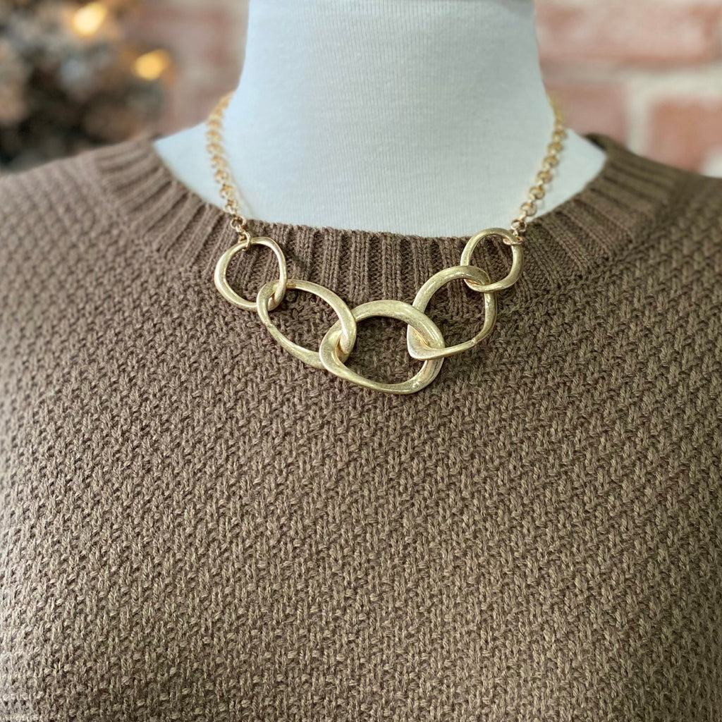 Chain Link Statement Necklace Set