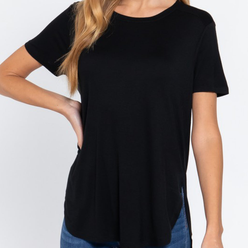 Julie Short Sleeve Top Black