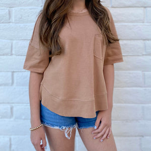 Dolly Detail Back Top Camel