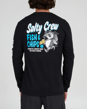 SC Fish And Chips Premium L/S Tee Blk