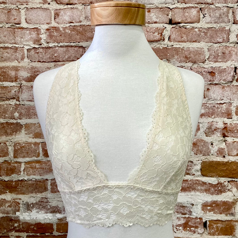 Tommie Plunge Racerback Bralette Off White